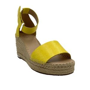 Franco Sarto yellow wedges size 5.5!